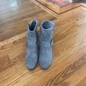 Gray Suede Ankle Boots